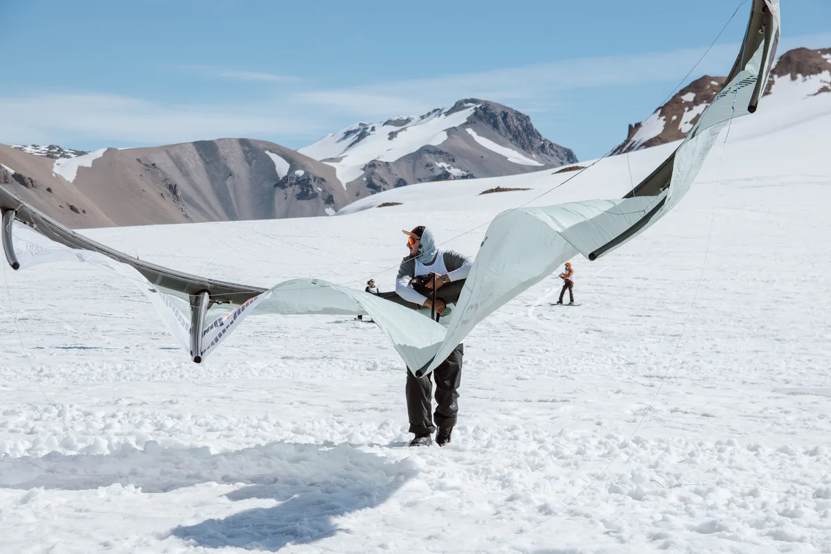 Kitesurf de nieve en los Andes